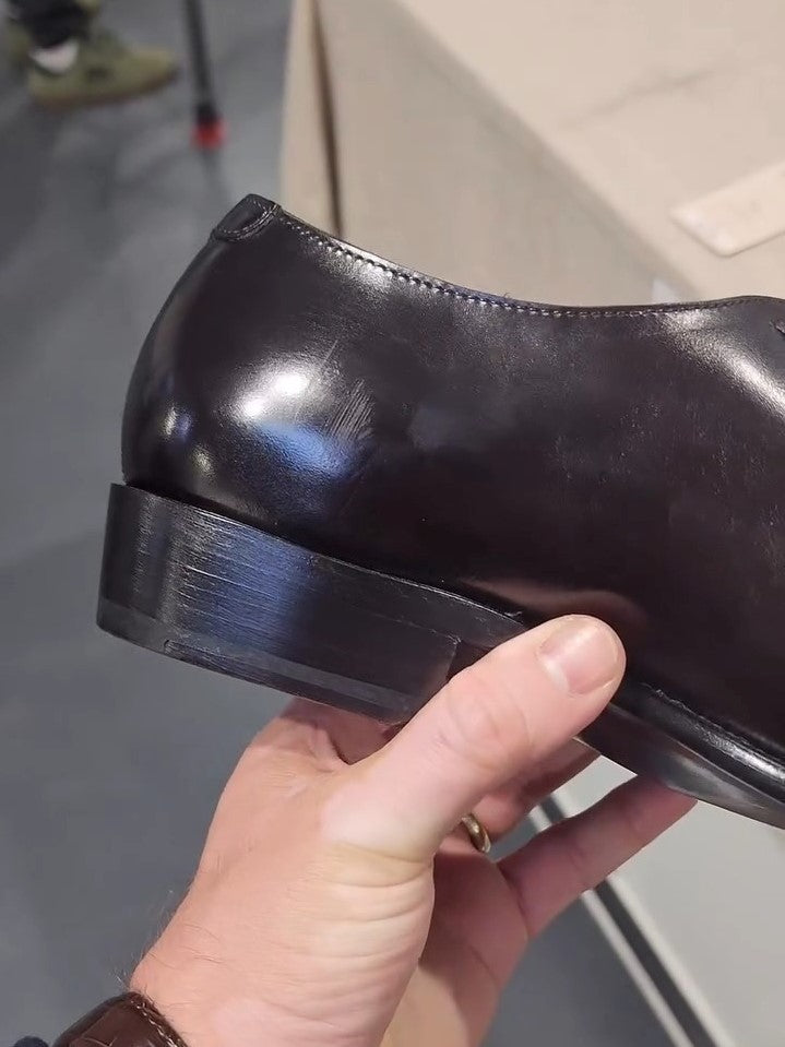 Men's Genuine Handmade Dark Aubergine Oxford Shoes