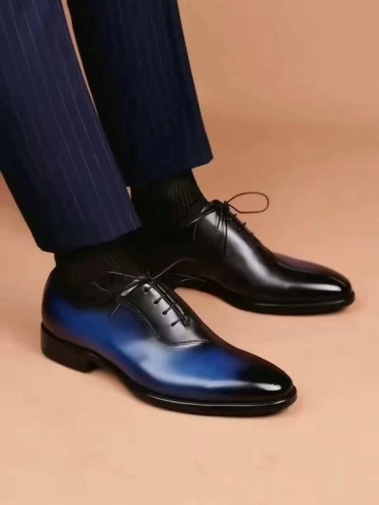 Men's Black Lace-up Leather Shoes