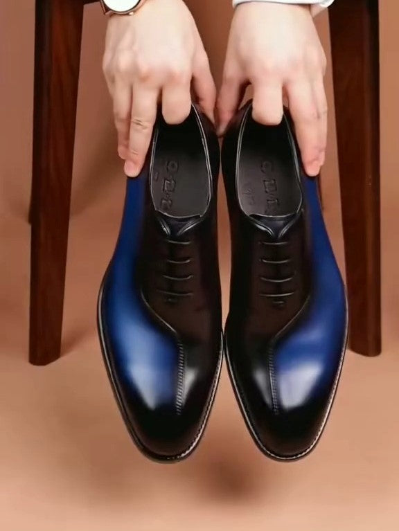 Men's Black Lace-up Leather Shoes