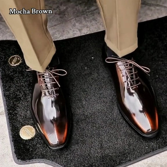 Men's Shiny Lace-up Leather Shoes