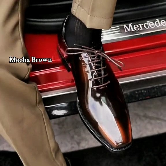 Men's Shiny Lace-up Leather Shoes