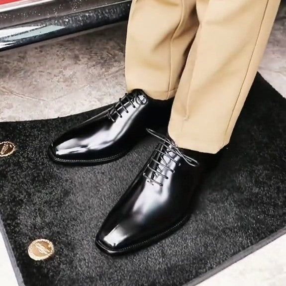 Men's Shiny Lace-up Leather Shoes