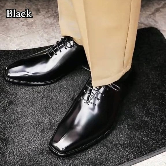 Men's Shiny Lace-up Leather Shoes