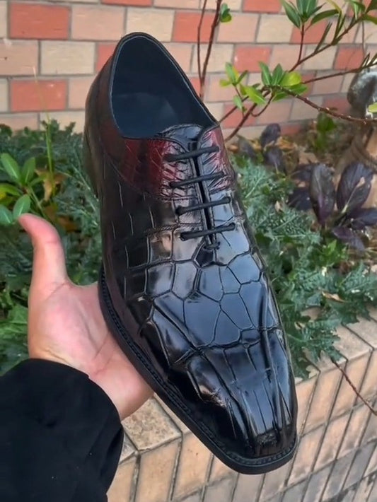 Men's Crocodile Pattern Oxford Shoes