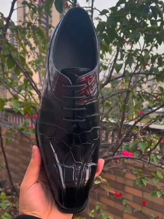Men's Crocodile Pattern Oxford Shoes