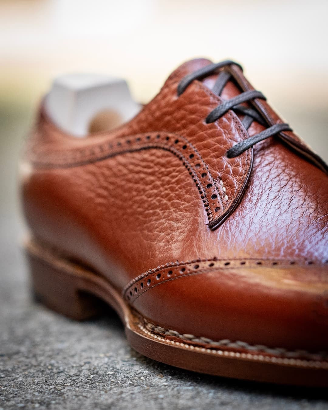Men's Brown Handmade Derby Leather Shoes