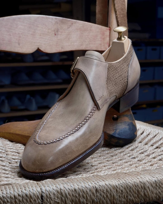 Men's Light Brown Handmade Leather Shoes
