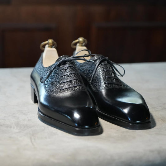 Men's Black Alligator Lace-Up Dress Shoes