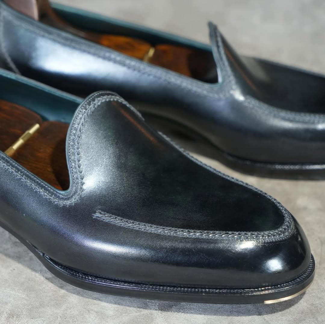 Men's Handmade Black Leather Loafers