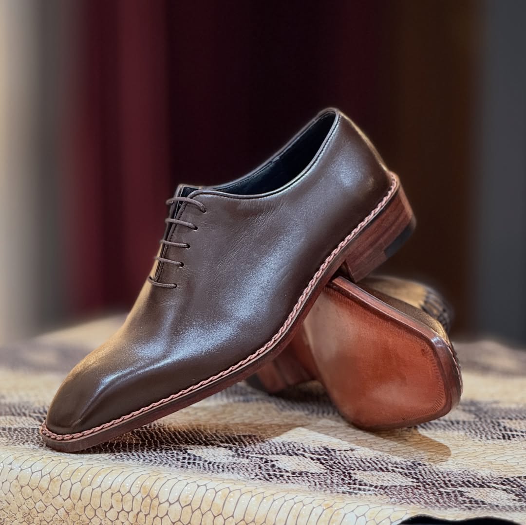 Men's Classic Brown Calfskin Leather Shoes