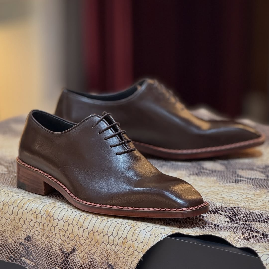 Men's Classic Brown Calfskin Leather Shoes