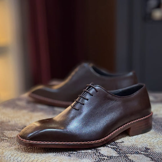 Men's Classic Brown Calfskin Leather Shoes