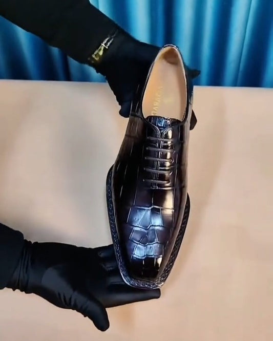 Men's Handmade Crocodile Leather Oxford Shoes