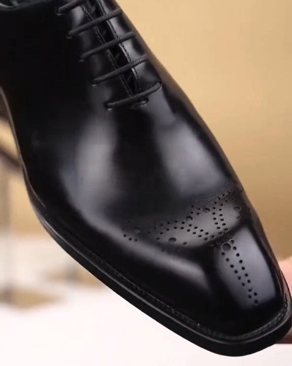 Men's Handmade Classic Black Leather Shoes