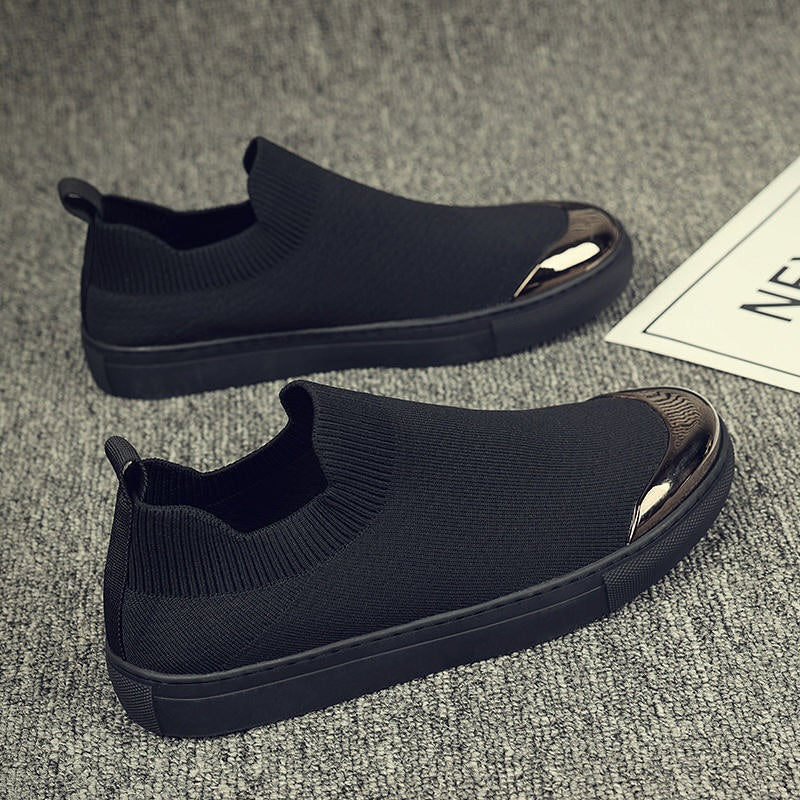 Black Simple Elastic Casual Shoes