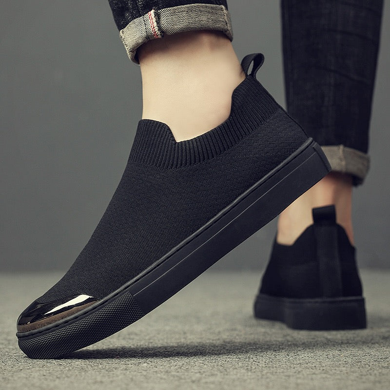 Black Simple Elastic Casual Shoes