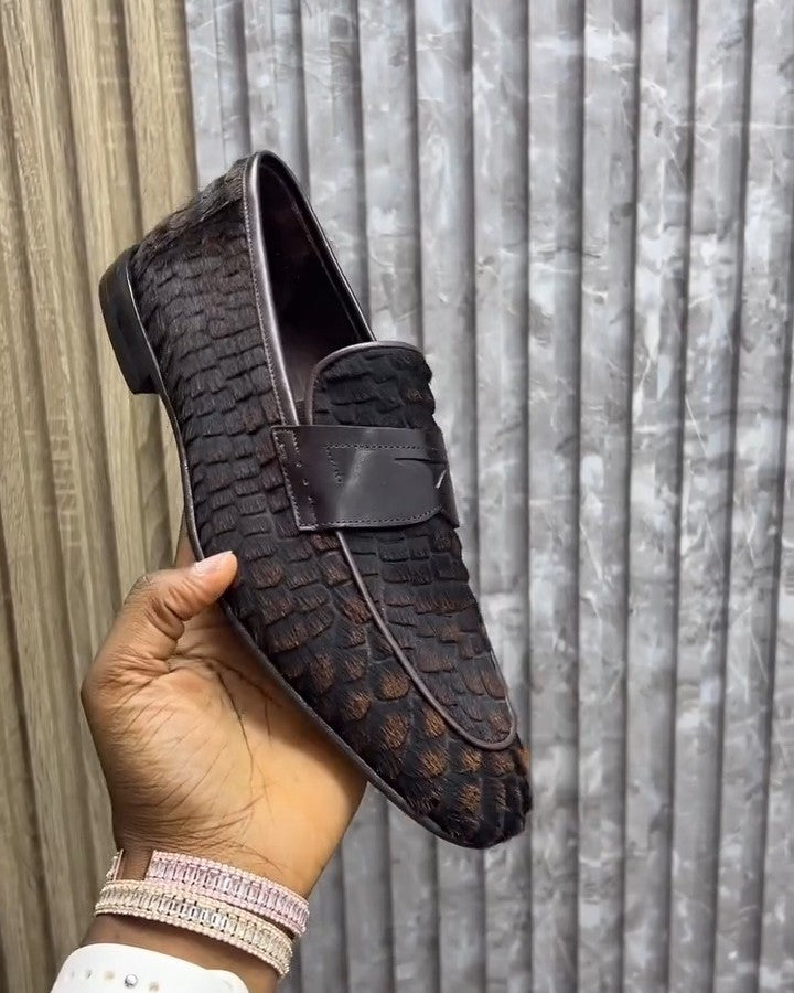 Crocodile Pattern Casual Loafers