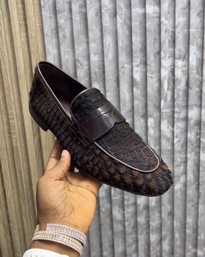 Crocodile Pattern Casual Loafers
