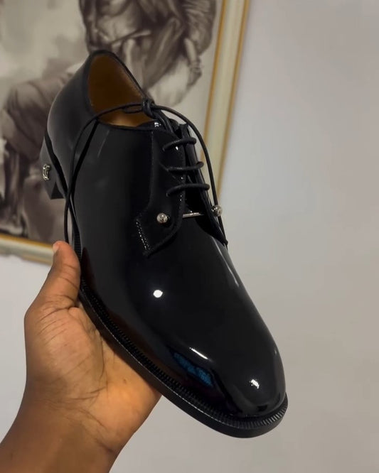 Men's Black Dress Derby Shoes