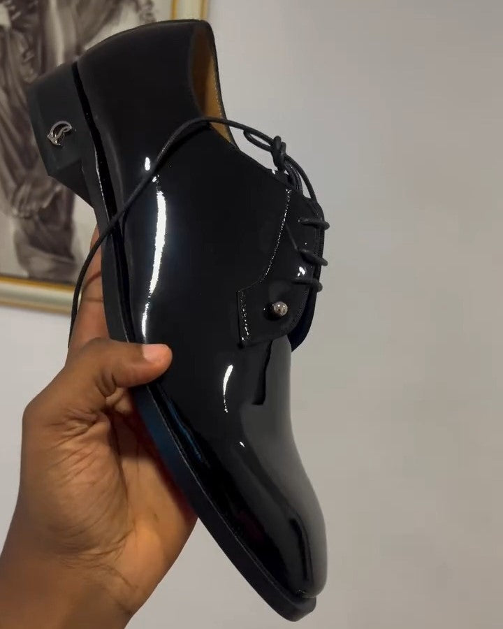 Men's Black Dress Derby Shoes