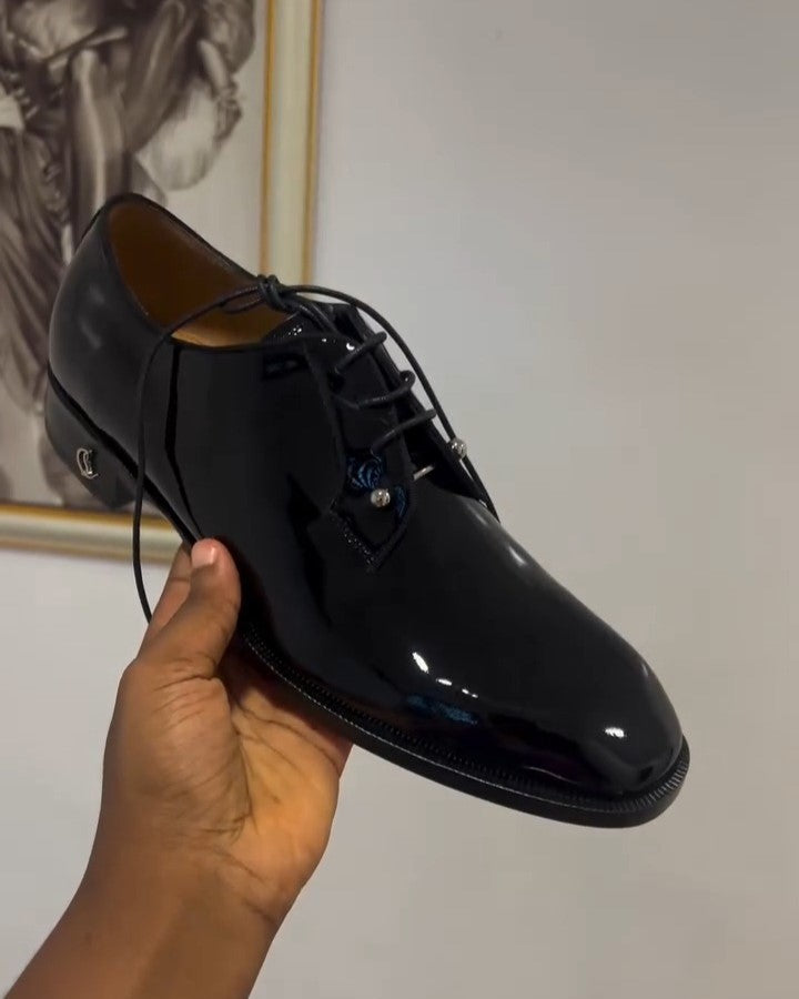 Men's Black Dress Derby Shoes