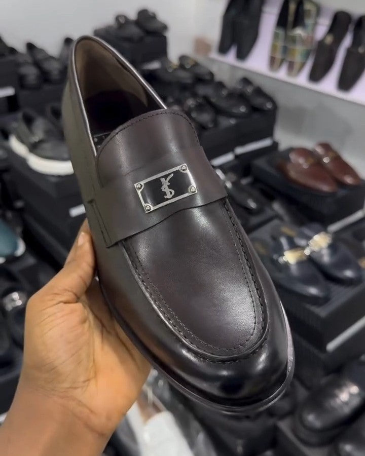 Mens Handmade Brown Leather Loafers