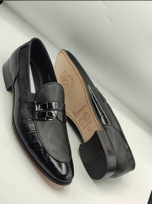 Men's Black Genuine Leather Loafers