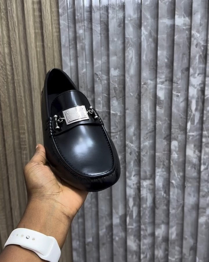 Black Leather Handmade Loafer