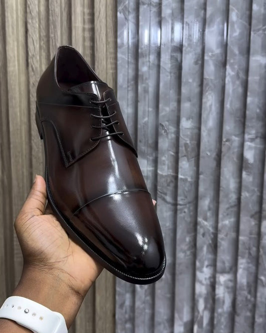 Men's Brown Leather Derby Shoes