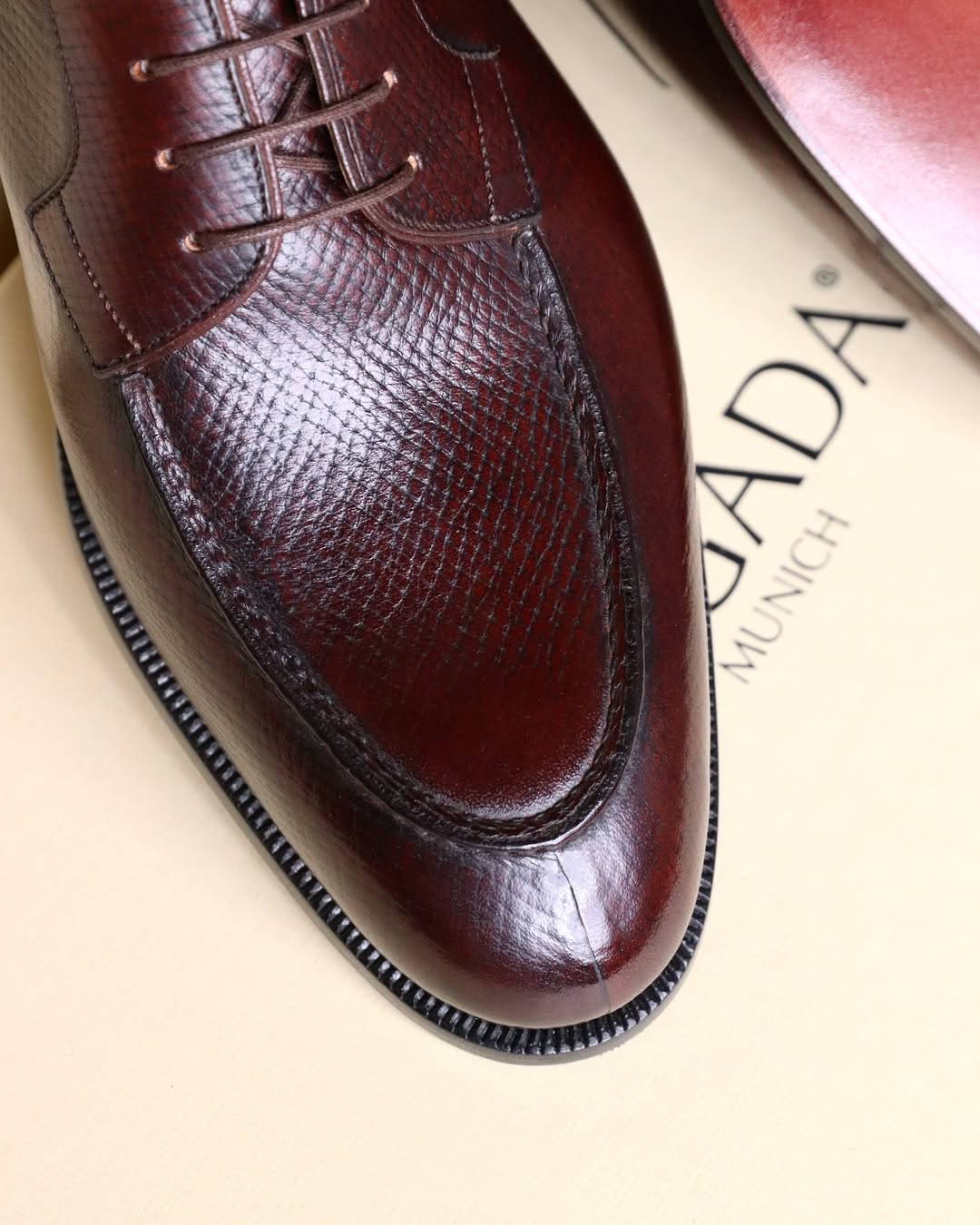 Burgundy Leather Split Toe Derby Shoes