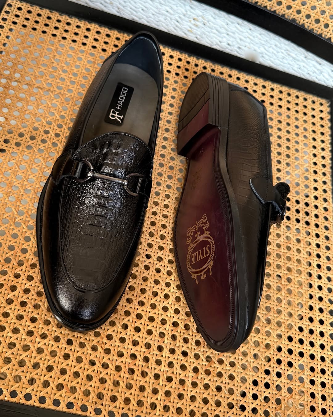 Men's Black Alligator Leather Loafers