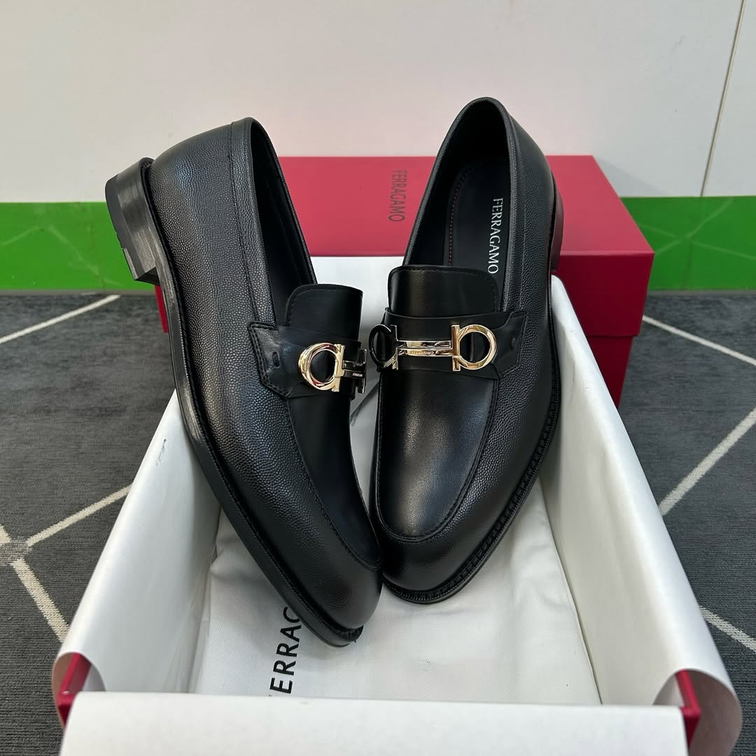 Men's Black Leather Genuine Leather Casual Shoes