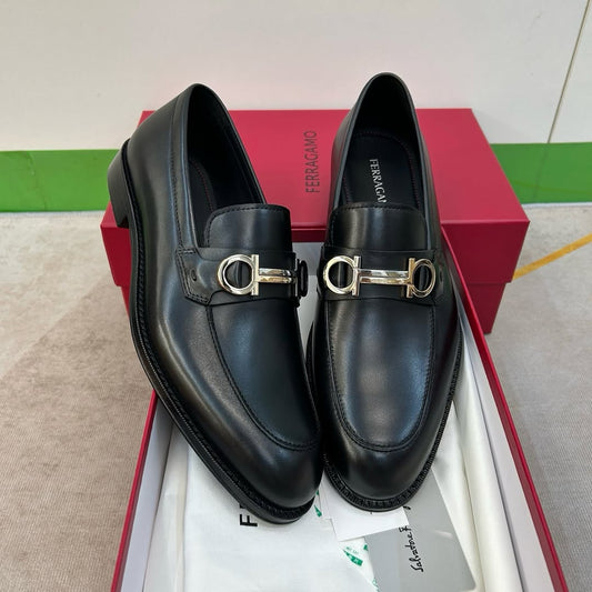 Men's Black Leather Genuine Leather Casual Shoes