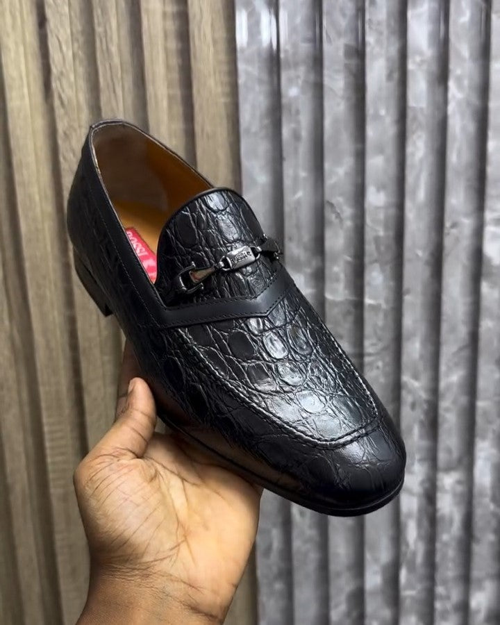 Black Luxury Crocodile Leather Loafer