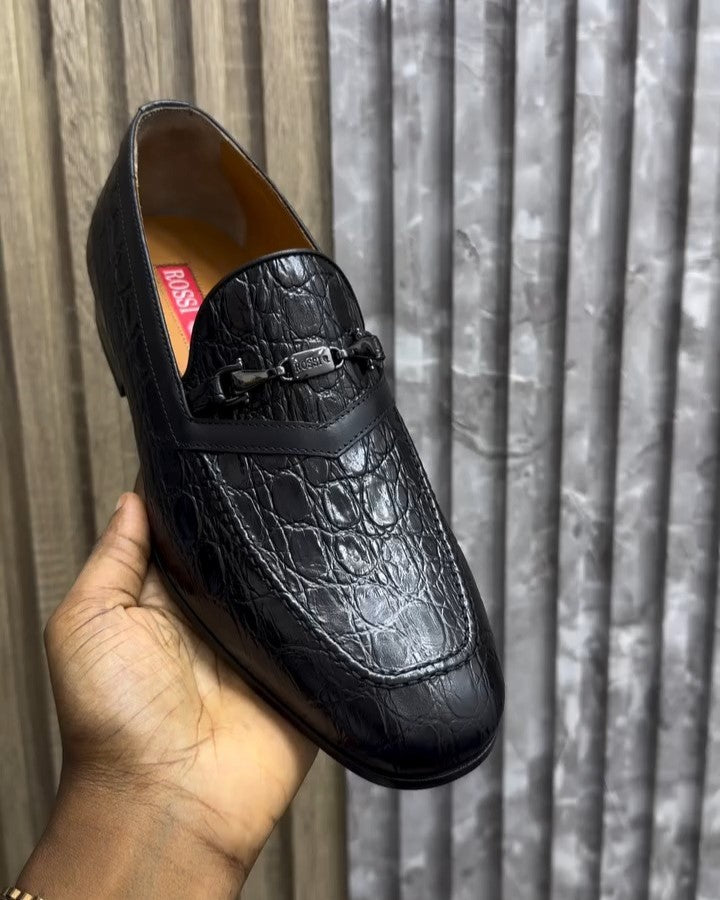 Black Luxury Crocodile Leather Loafer
