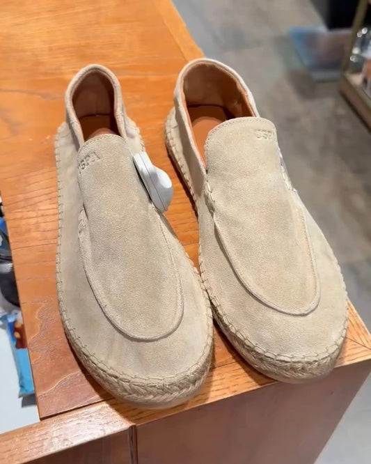 Khaki Handmade Twist Casual Shoes