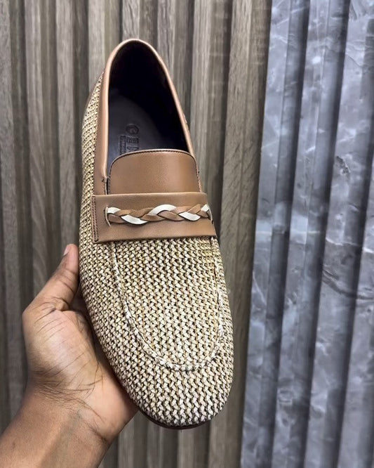 Men's Brown Woven Loafers