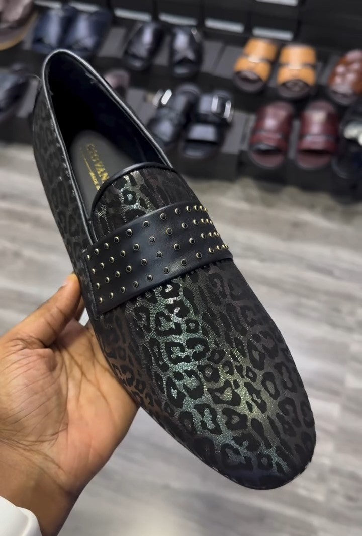 Black Trendy Leather Loafers