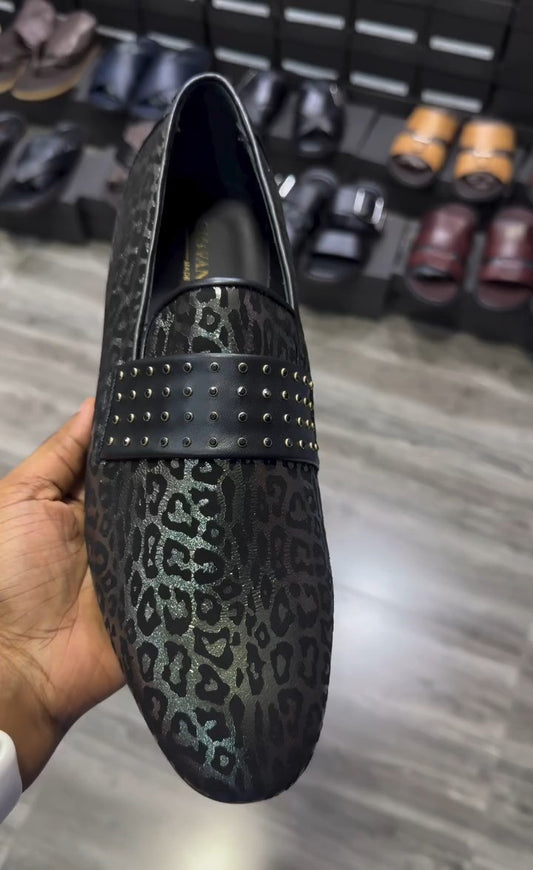 Black Trendy Leather Loafers