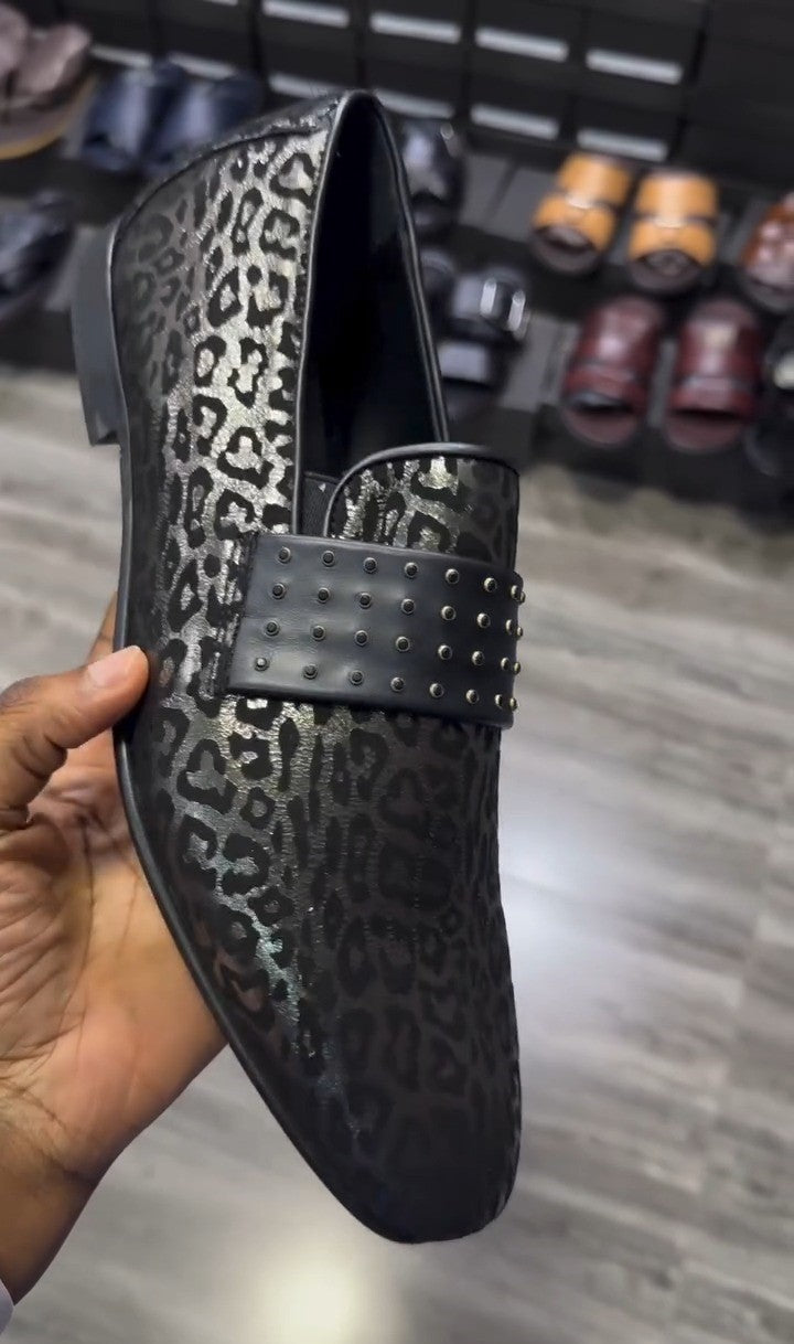 Black Trendy Leather Loafers