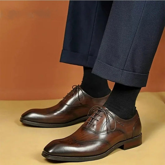 Men's Italian Cowhide Oxford Shoes
