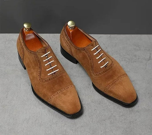 Men's Brown Suede Oxford Shoes