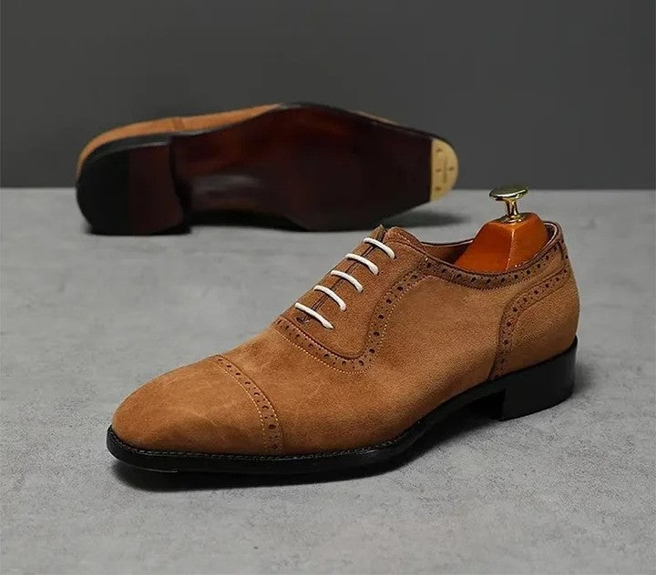 Men's Brown Suede Oxford Shoes