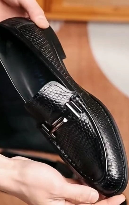 Men's Luxury Black Leather Loafers