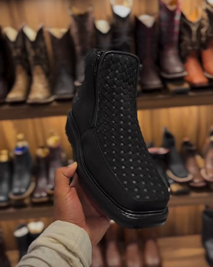 Men's Black Side Zip Ankle Boots