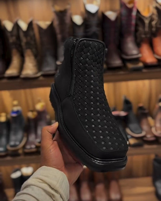 Men's Black Side Zip Ankle Boots