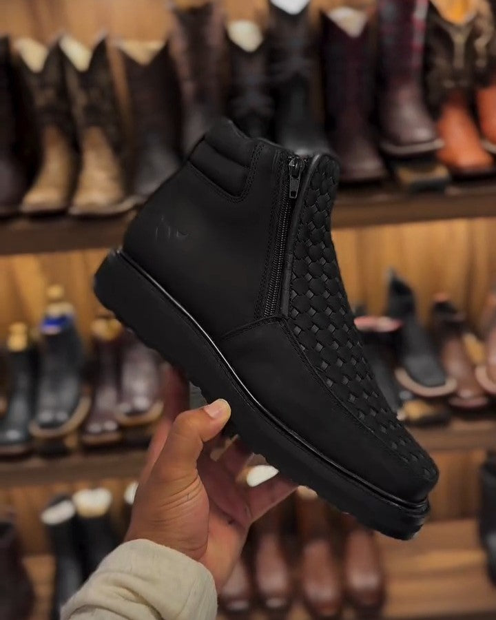 Men's Black Side Zip Ankle Boots
