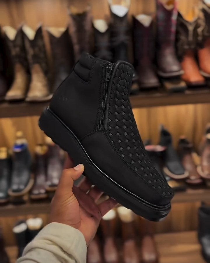 Men's Black Side Zip Ankle Boots