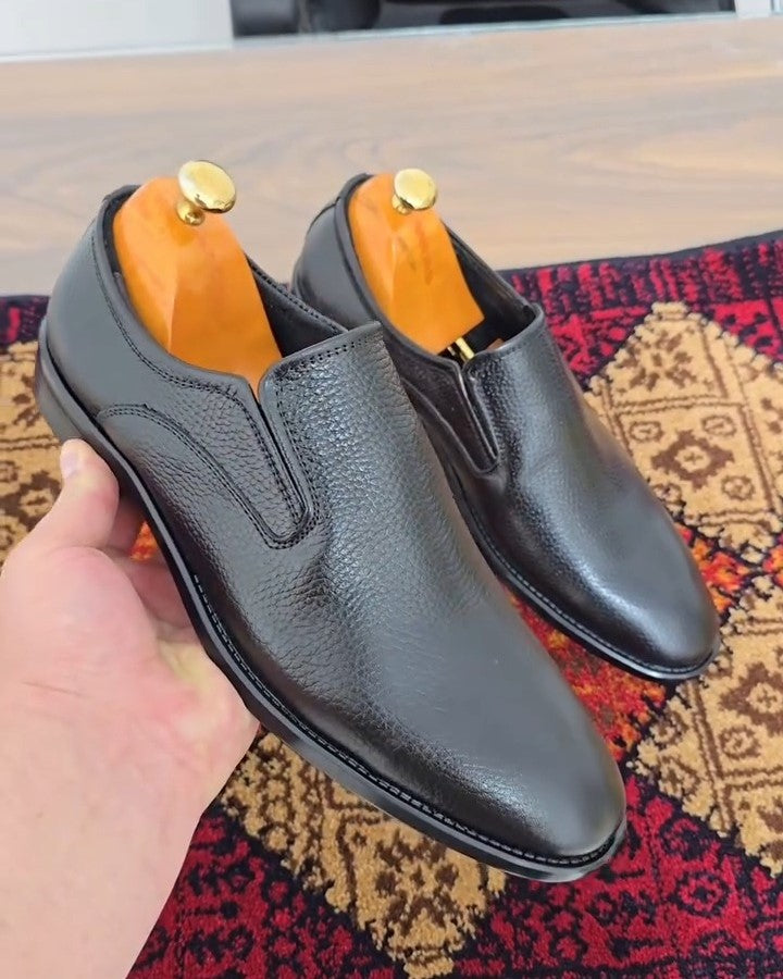 Men's Genuine Black Handmade Leather Shoes