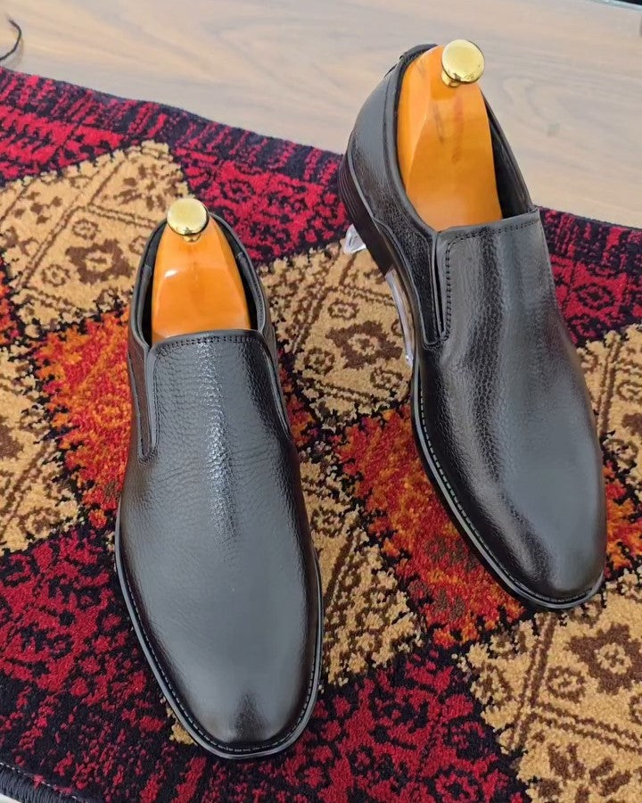 Men's Genuine Black Handmade Leather Shoes